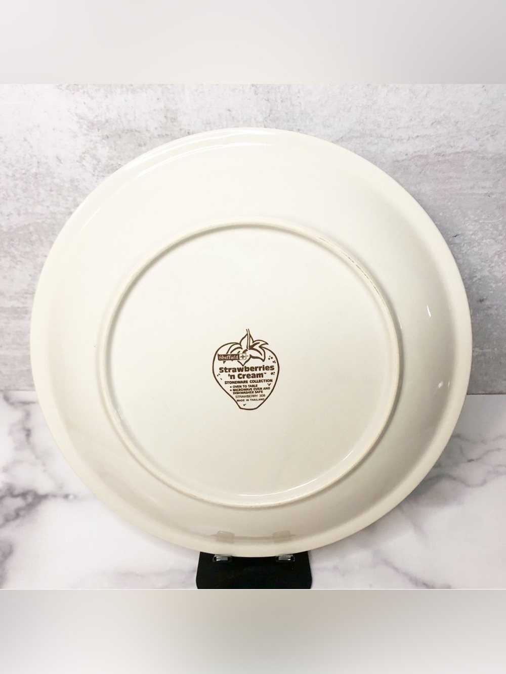 Vintage 70s Sheffield Strawberries 'N Cream Stoneware 10.5 Inch Dinner Plate 308 - Picture 4 of 13